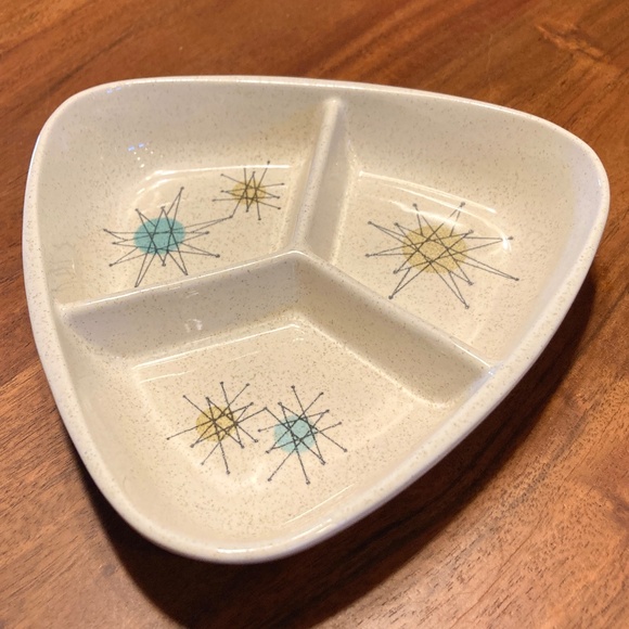 Franciscan Starburst Atomic 3-Part Relish Dish - Picture 1 of 5